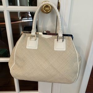 Love, Alex White Mesh Leather Tote NWOT. Made in Italy